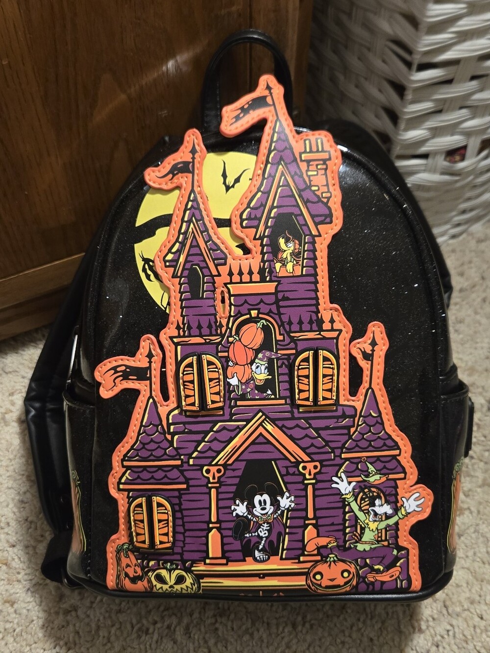 NWT Disney Halloween Haunted House Sparkly Backpack
